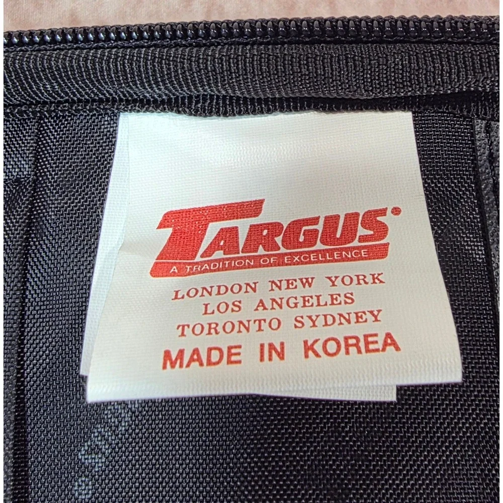Vintage Targus Black Leather Laptop Bag Padded Briefcase CLN5 Messenger Bag